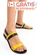 Sandale galben negru piele naturala 611015fblcy