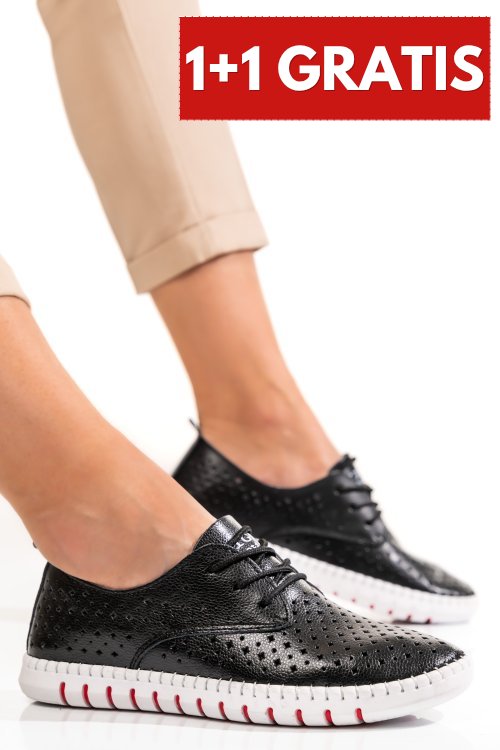 Pantofi sport black piele naturala 6sp05