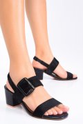 SANDALE NEGRE PIELE NATURALA INTOARSA 8S77271