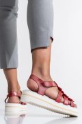 SANDALE ROSII PIELE NATURALA 9K69