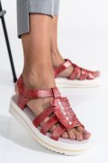 SANDALE ROSII PIELE NATURALA 9K69