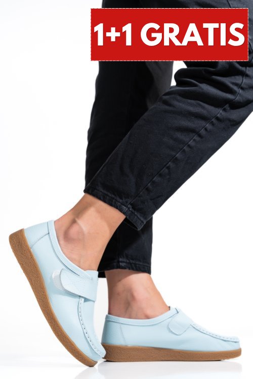 Mocasini light blue piele naturala 8sp518