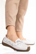 MOCASINI ALBI PIELE NATURALA 6SP636