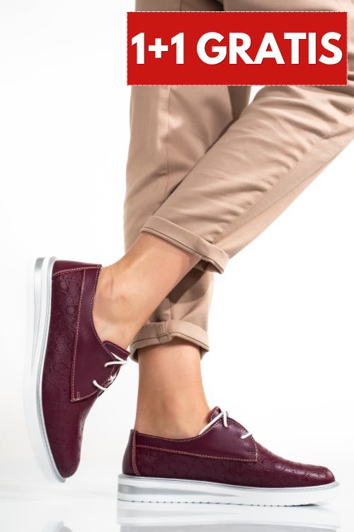 Pantofi wine piele naturala 1sp236