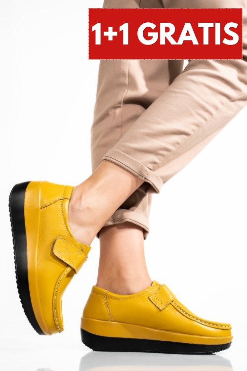 Mocasini yellow piele naturala 1sp157