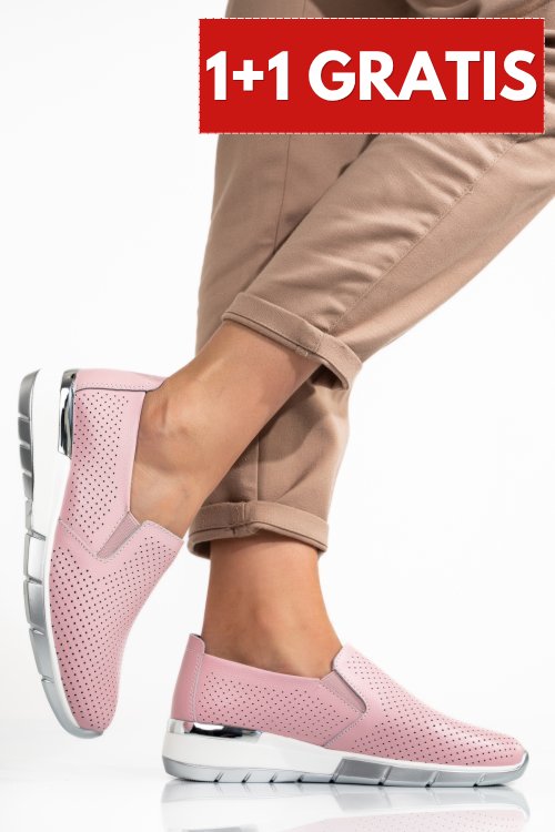 Pantofi sport pink piele naturala 6sp212