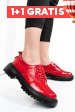 Pantofi sport rosii piele naturala tsp5007