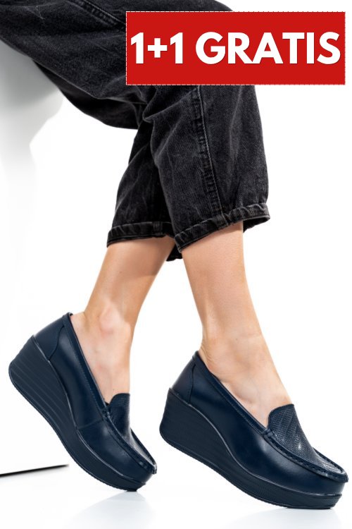 Pantofi bleumarin piele naturala hsp17-89