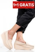 PANTOFI BEJ PIELE NATURALA HSP17-89