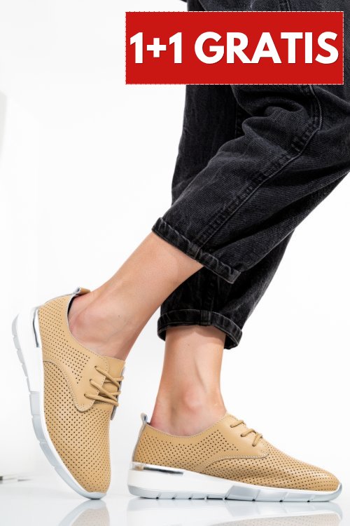Pantofi sport beige piele naturala 6sp212