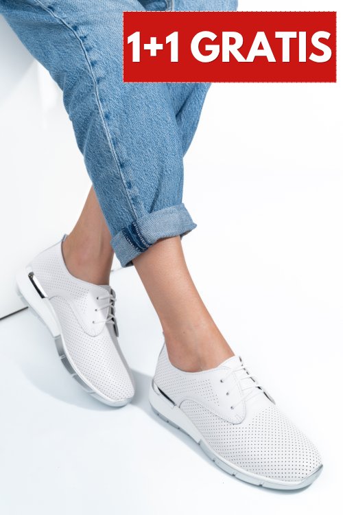 Pantofi sport white piele naturala 6sp213