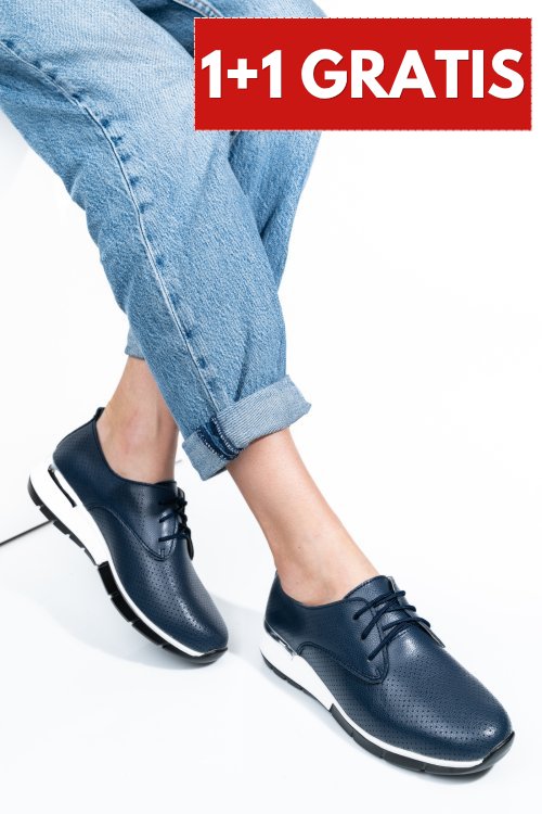 Pantofi sport navy piele naturala 6sp213