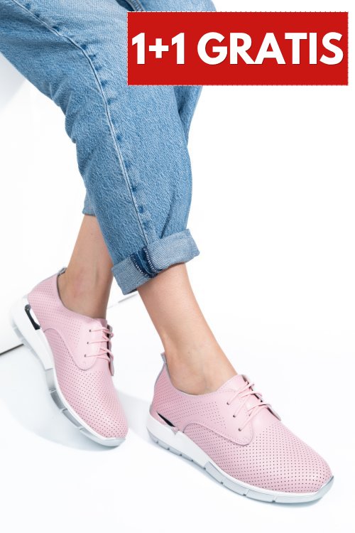 Pantofi sport pink piele naturala 6sp213