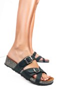 SANDALE NAVY PIELE NATURALA INTOARSA FSPEDERICA