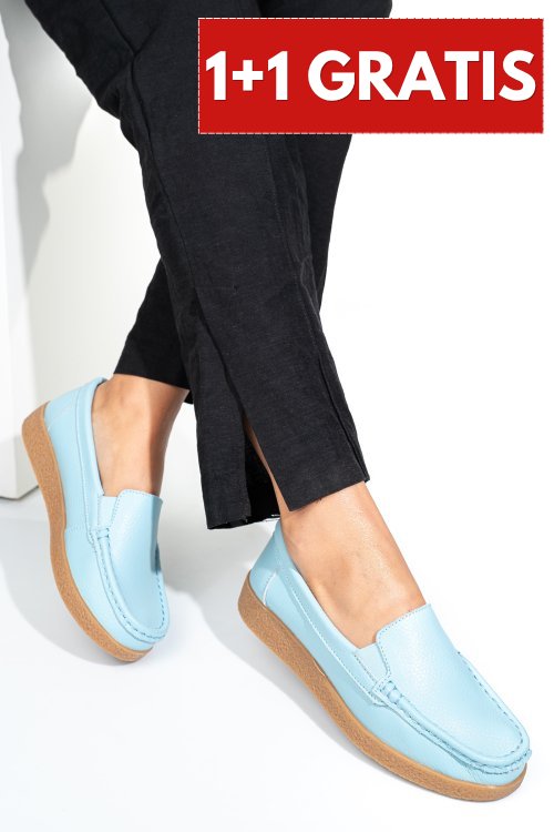 Mocasini light blue piele naturala 1sp121-2