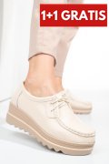 PANTOFI BEIGE PIELE NATURALA 1SP151-1
