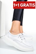 PANTOFI SPORT ALBI PIELE NATURALA ASP23146