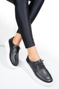 PANTOFI SPORT NEGRI PIELE NATURALA ASP23146
