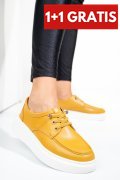 PANTOFI SPORT GALBENI PIELE NATURALA ASP23146