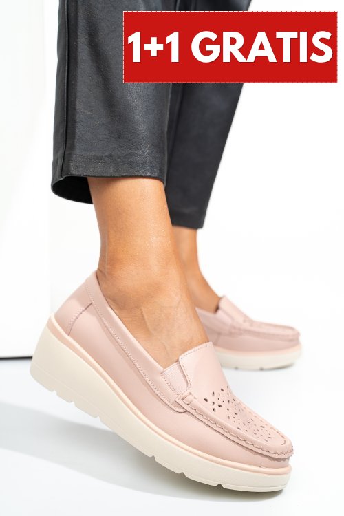 Pantofi roz piele naturala 3sp107