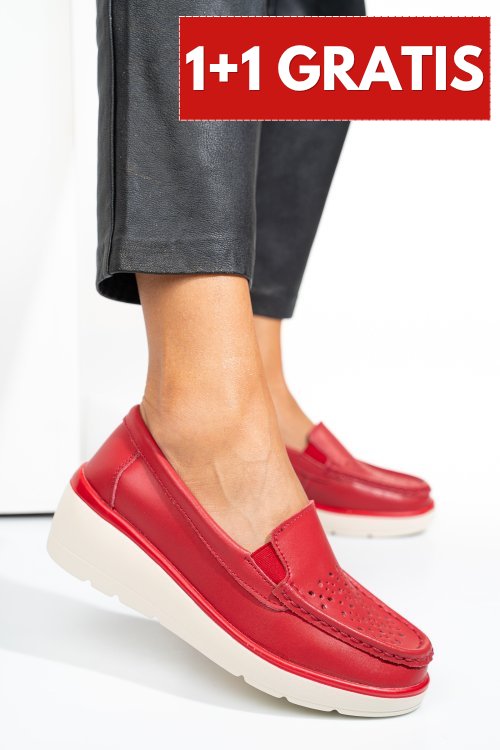 Pantofi rosii piele naturala 3sp107