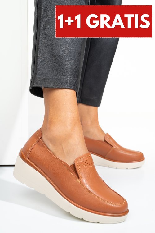 Mocasini camel piele naturala 3sp106
