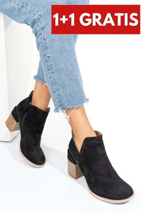 Botine black suede asp5703