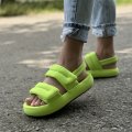 Sandale Dama cu Platforma Verzi din Textil Jaka