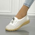 Pantofi Casual Dama Albi din Piele Ecologica Ralyn