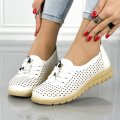 Pantofi Casual Dama Albi din Piele Ecologica Ralyn