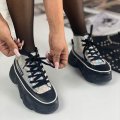 Ghete Sport Dama Imblanite Negre din Piele Ecologica Manet