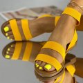 Sandale fara Toc Galbene din Textil Korea