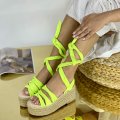 Sandale cu platforma Verzi din Textil Antones