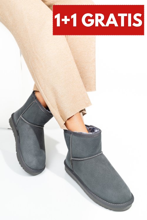 Cizme gri piele naturala intoarsa 5sp854
