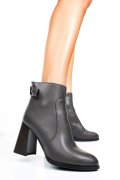 BOTINE GRI PIELE NATURALA TSPN63081