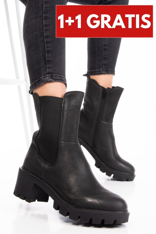 Ghete dama de iarna piele naturala black nabuk 8s77799