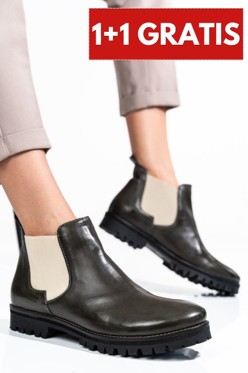 Ghete femei piele naturala olive 46-673-130
