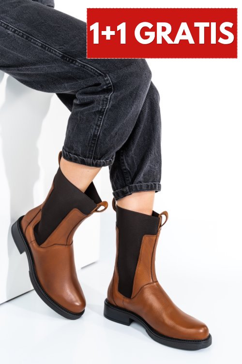 Ghete maro deschis piele naturala 7s77628