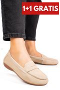 MOCASINI BEJ PIELE NATURALA INTOARSA FSP003634