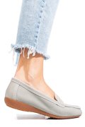 MOCASINI GRI PIELE NATURALA INTOARSA FSP003634