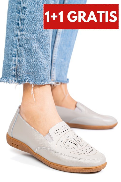Mocasini gri piele naturala fsp003636