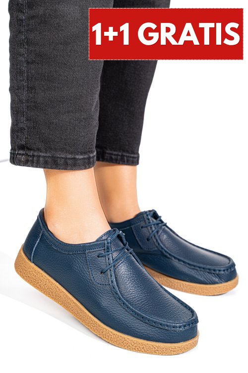 Mocasini bleumarin piele naturala pspl304