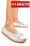 MOCASINI ALBI PIELE NATURALA 5SP81