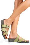 SANDALE GREEN PIELE NATURALA FSPEDERICA