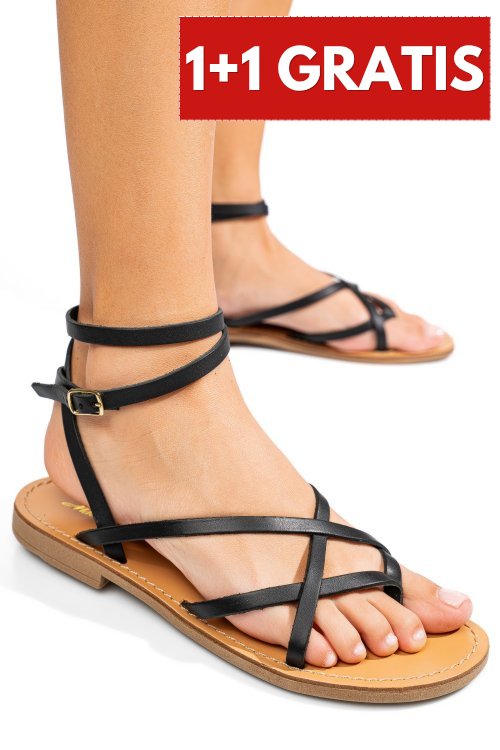 Sandale negre piele naturala rs77os637